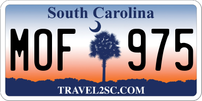 SC license plate MOF975