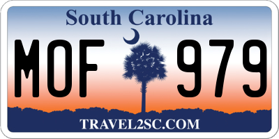 SC license plate MOF979