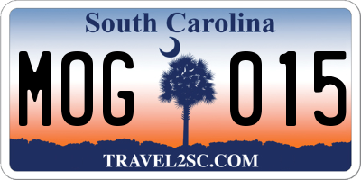 SC license plate MOG015