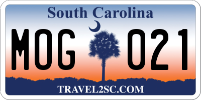 SC license plate MOG021