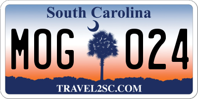 SC license plate MOG024
