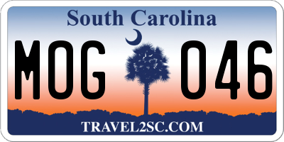 SC license plate MOG046