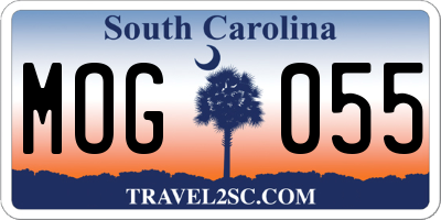 SC license plate MOG055