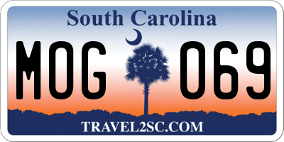 SC license plate MOG069