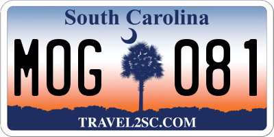 SC license plate MOG081