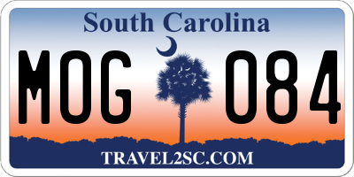 SC license plate MOG084