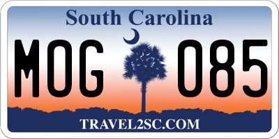 SC license plate MOG085