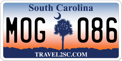 SC license plate MOG086