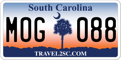 SC license plate MOG088