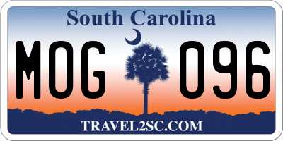 SC license plate MOG096