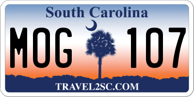 SC license plate MOG107