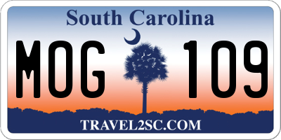 SC license plate MOG109