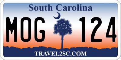 SC license plate MOG124