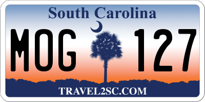 SC license plate MOG127
