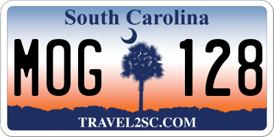 SC license plate MOG128