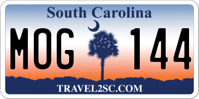 SC license plate MOG144
