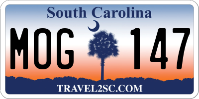 SC license plate MOG147