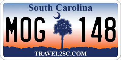 SC license plate MOG148