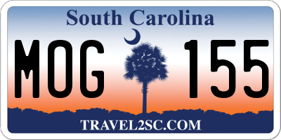 SC license plate MOG155