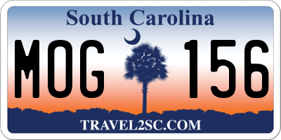 SC license plate MOG156