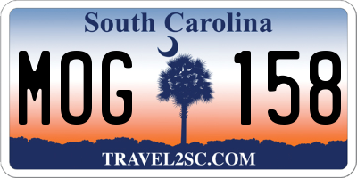 SC license plate MOG158
