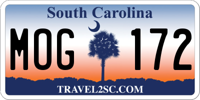 SC license plate MOG172
