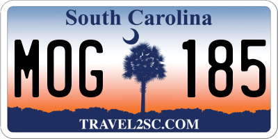 SC license plate MOG185