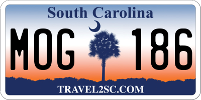 SC license plate MOG186