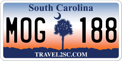 SC license plate MOG188