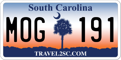 SC license plate MOG191