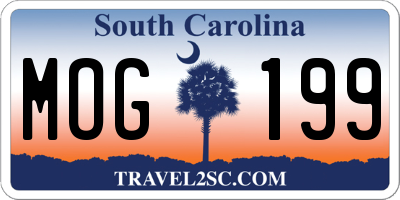 SC license plate MOG199