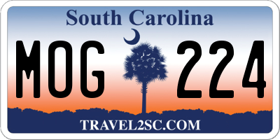 SC license plate MOG224