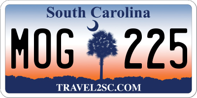SC license plate MOG225