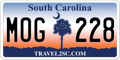 SC license plate MOG228