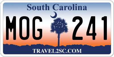 SC license plate MOG241
