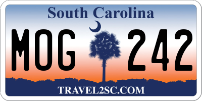 SC license plate MOG242