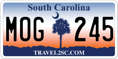 SC license plate MOG245
