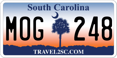 SC license plate MOG248