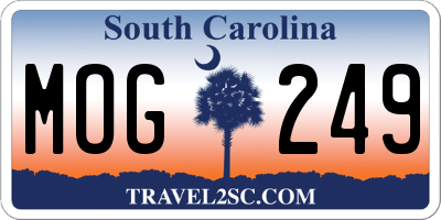 SC license plate MOG249