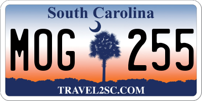 SC license plate MOG255