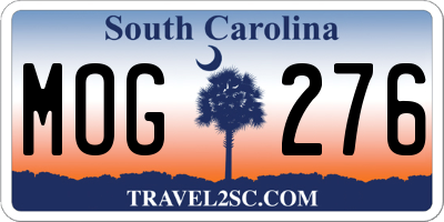 SC license plate MOG276