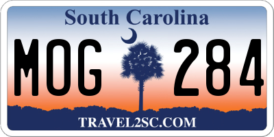 SC license plate MOG284