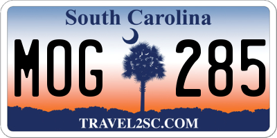 SC license plate MOG285