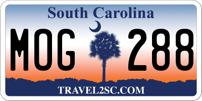 SC license plate MOG288