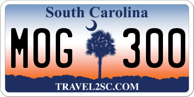 SC license plate MOG300