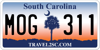 SC license plate MOG311