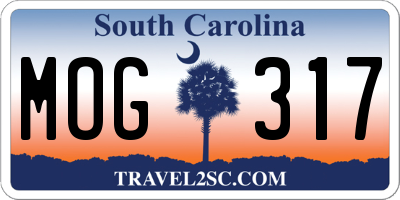 SC license plate MOG317