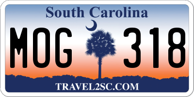 SC license plate MOG318