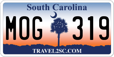 SC license plate MOG319