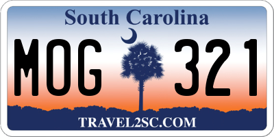 SC license plate MOG321
